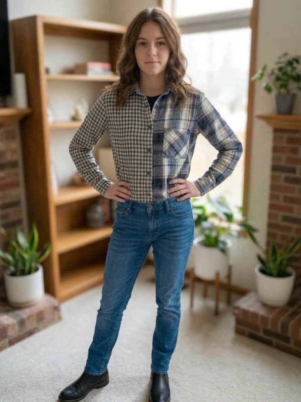 Kismet Plaid Button Down Shirt Size Medium
